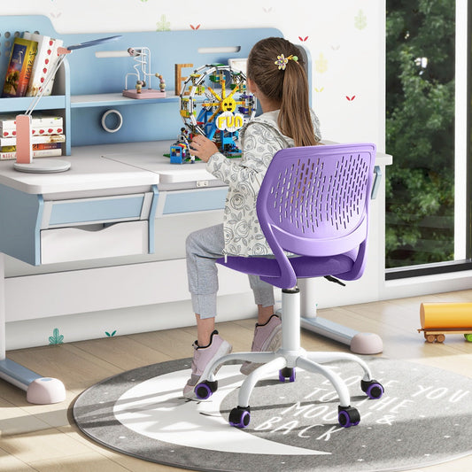 NNECW Adjustable Mid Back Children Study Chair with Adjustable Height for Office-Purple-0