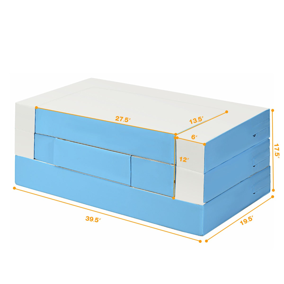 NNECW 4-In-1 Multi-functional Combination Sofa Set with Durable PU Surface for Kids-Blue-3